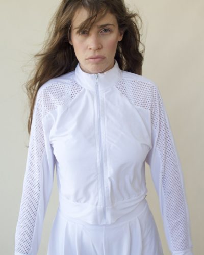 Conjunto Bomber Branco - Top Atitude + Short Neblina 12