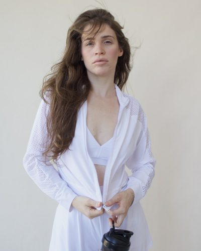 Conjunto Bomber Branco - Top Atitude + Short Neblina 3